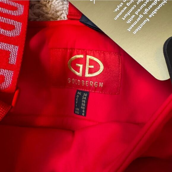 GOLDBERGH WOMEN'S HIGH END SALOPETTE SKI PANTS BIB FLAME RED NWT US 6 - Picture 4 of 8